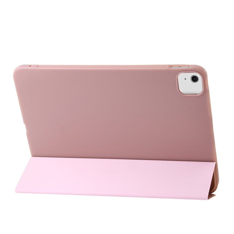 For iPad Air 11 2025 / 2024 Three-fold Holder Flip Tablet Leather Case(Rose Gold) - iPad Air 11 2025 / 2024 Cases by PMC TechLife | Online Shopping South Africa | PMC TechLife | Buy Now Pay Later Mobicred