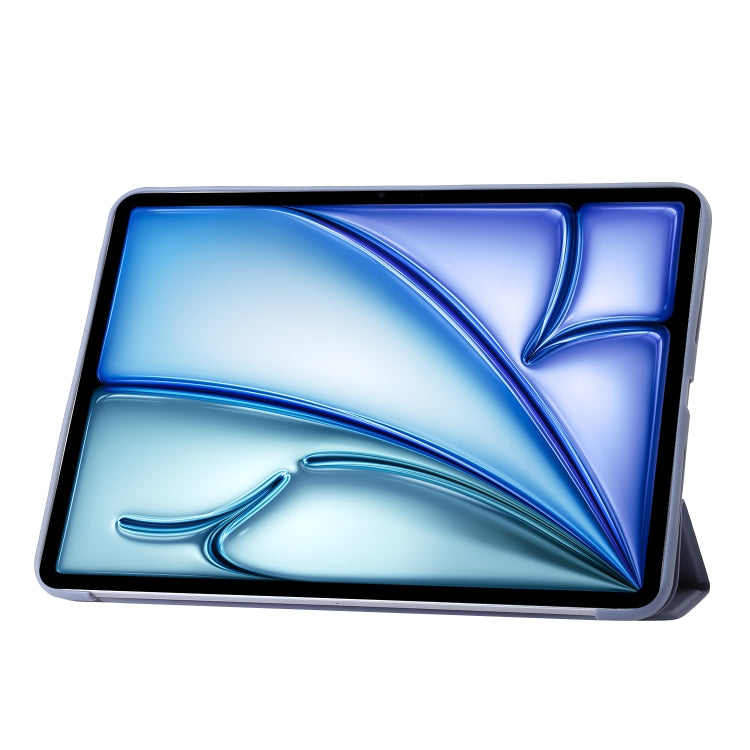 For iPad Air 11 2024 Three-fold Holder Flip Tablet Leather Case(Purple) - iPad Air 11 2024 Cases by PMC TechLife | Online Shopping South Africa | PMC TechLife | Buy Now Pay Later Mobicred