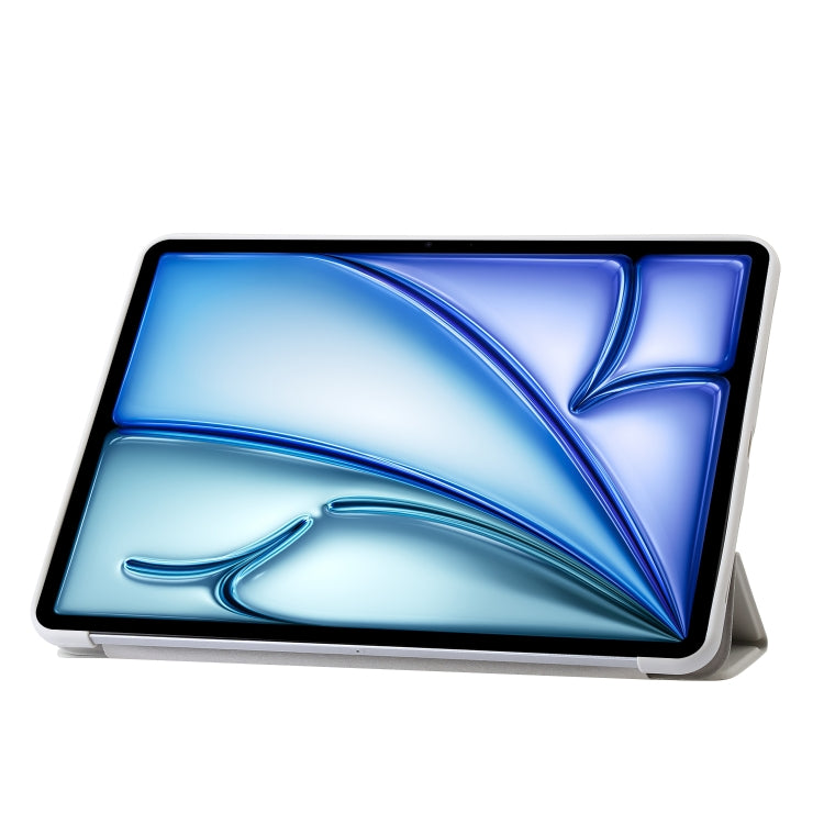 For iPad Air 11 2025 / 2024 Three-fold Holder Flip Tablet Leather Case(Grey) - iPad Air 11 2025 / 2024 Cases by PMC TechLife | Online Shopping South Africa | PMC TechLife | Buy Now Pay Later Mobicred