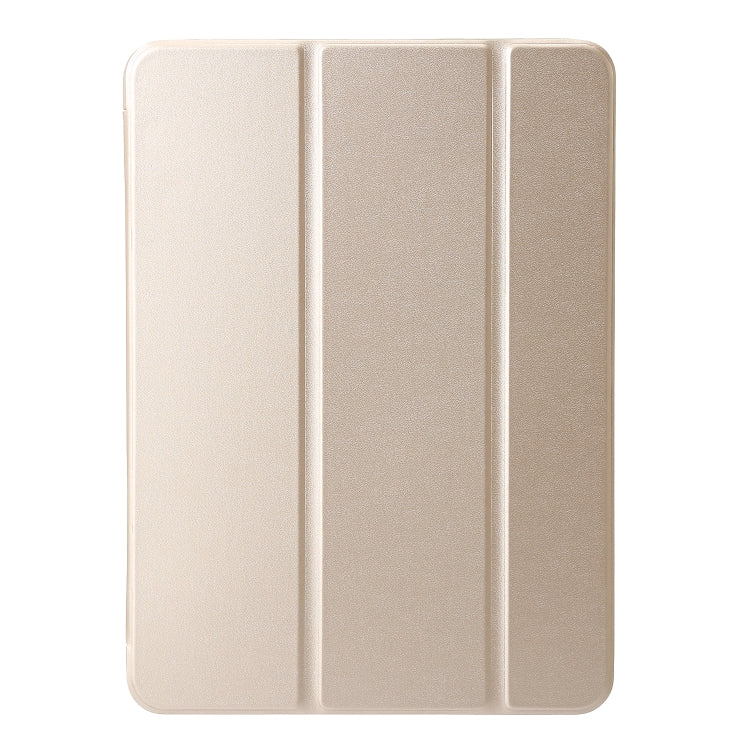 For iPad Air 11 2024 Three-fold Holder Flip Tablet Leather Case(Gold) - iPad Air 11 2024 Cases by PMC TechLife | Online Shopping South Africa | PMC TechLife | Buy Now Pay Later Mobicred