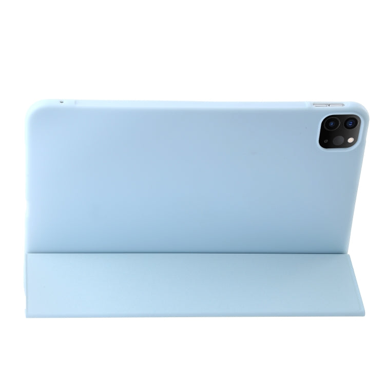 For iPad Pro 11 2024 Three-fold Holder Flip Tablet Leather Case(Sky Blue) - iPad Pro 11 2024 Cases by PMC TechLife | Online Shopping South Africa | PMC TechLife | Buy Now Pay Later Mobicred