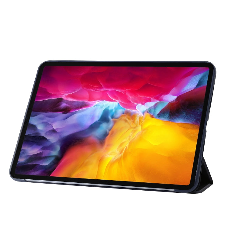 For iPad Pro 11 2024 Three-fold Holder Flip Tablet Leather Case(Dark Blue) - iPad Pro 11 2024 Cases by PMC TechLife | Online Shopping South Africa | PMC TechLife | Buy Now Pay Later Mobicred