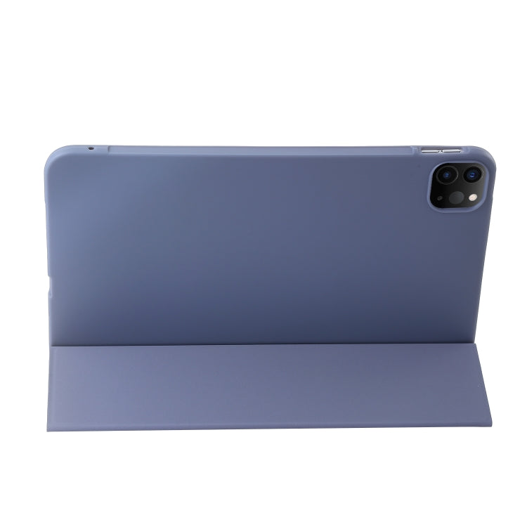 For iPad Pro 11 2024 Three-fold Holder Flip Tablet Leather Case(Purple) - iPad Pro 11 2024 Cases by PMC TechLife | Online Shopping South Africa | PMC TechLife | Buy Now Pay Later Mobicred