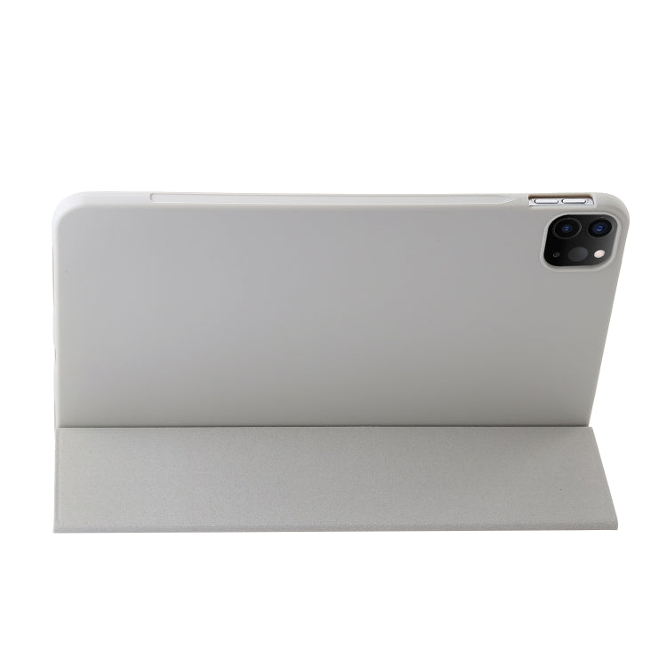 For iPad Pro 11 2024 Three-fold Holder Flip Tablet Leather Case(Grey) - iPad Pro 11 2024 Cases by PMC TechLife | Online Shopping South Africa | PMC TechLife | Buy Now Pay Later Mobicred