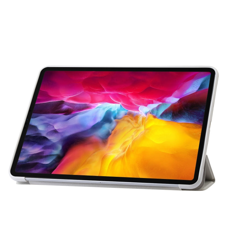 For iPad Pro 11 2024 Three-fold Holder Flip Tablet Leather Case(Grey) - iPad Pro 11 2024 Cases by PMC TechLife | Online Shopping South Africa | PMC TechLife | Buy Now Pay Later Mobicred