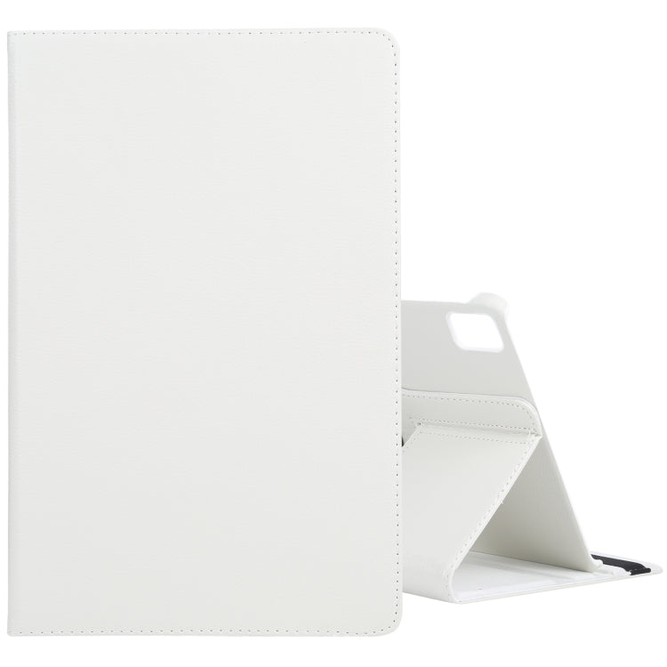 For iPad Pro 13 2024 360 Degree Rotation Litchi Texture Leather Tablet Case with Holder(White) - iPad Pro 13 2024 Cases by PMC TechLife | Online Shopping South Africa | PMC TechLife | Buy Now Pay Later Mobicred