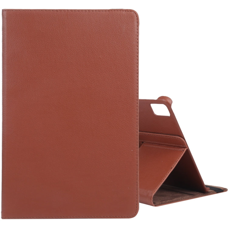 For iPad Pro 13 2024 360 Degree Rotation Litchi Texture Leather Tablet Case with Holder(Brown) - iPad Pro 13 2024 Cases by PMC TechLife | Online Shopping South Africa | PMC TechLife | Buy Now Pay Later Mobicred