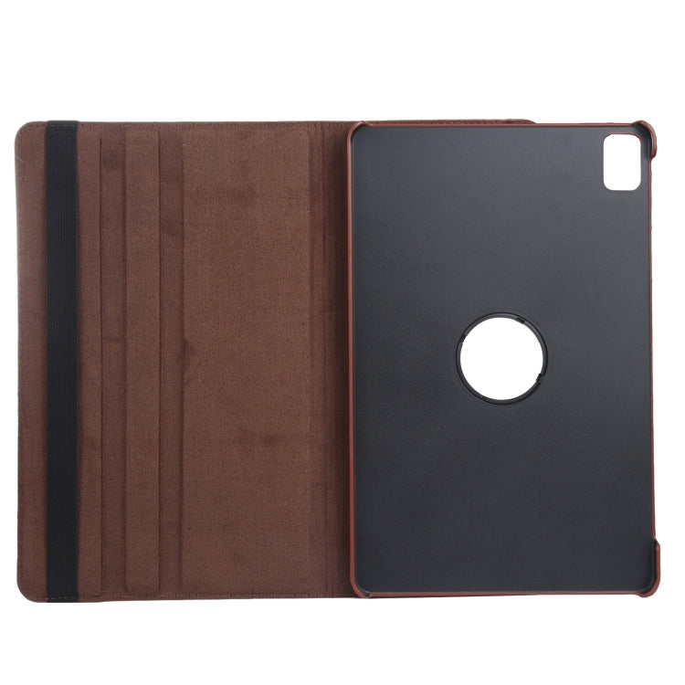 For iPad Pro 13 2024 360 Degree Rotation Litchi Texture Leather Tablet Case with Holder(Brown) - iPad Pro 13 2024 Cases by PMC TechLife | Online Shopping South Africa | PMC TechLife | Buy Now Pay Later Mobicred