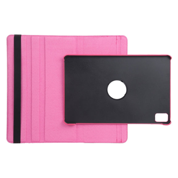 For iPad Pro 13 2024 360 Degree Rotation Litchi Texture Leather Tablet Case with Holder(Rose Red)