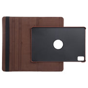 For iPad Air 13 2025 / 2024 360 Degree Rotation Litchi Texture Leather Tablet Case with Holder(Brown)