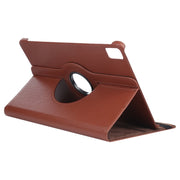 For iPad Air 13 2025 / 2024 360 Degree Rotation Litchi Texture Leather Tablet Case with Holder(Brown)