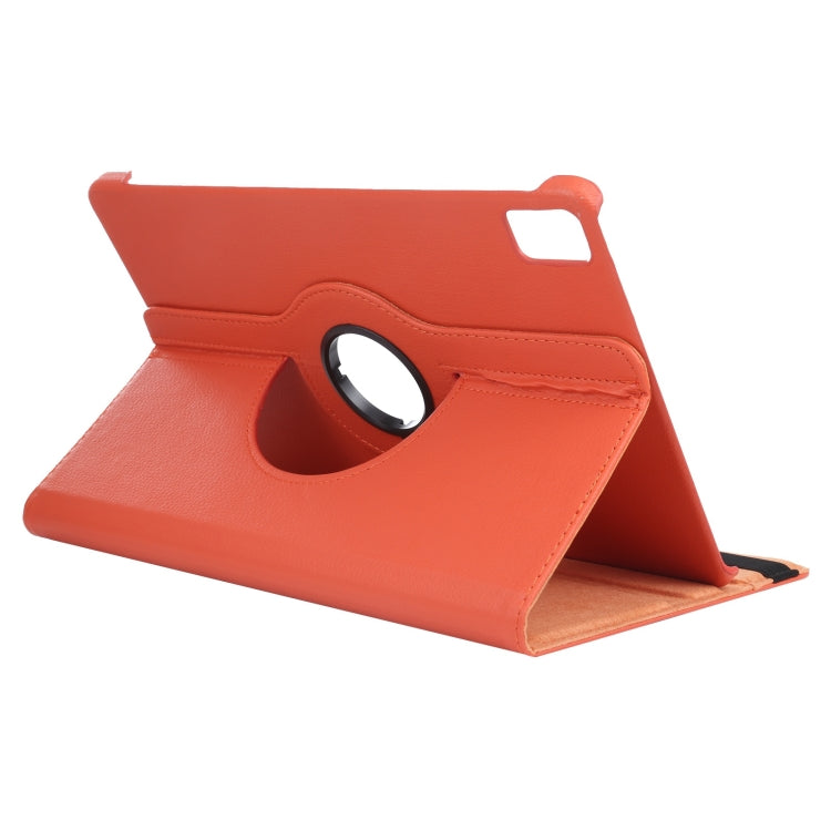 For iPad Air 11 2024 360 Degree Rotation Litchi Texture Leather Tablet Case with Holder(Orange) - iPad Air 11 2024 Cases by PMC TechLife | Online Shopping South Africa | PMC TechLife | Buy Now Pay Later Mobicred