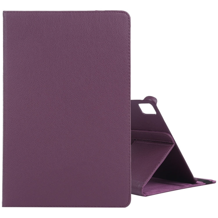 For iPad Pro 11 2024 360 Degree Rotation Litchi Texture Leather Tablet Case with Holder(Purple) - iPad Pro 11 2024 Cases by PMC TechLife | Online Shopping South Africa | PMC TechLife | Buy Now Pay Later Mobicred