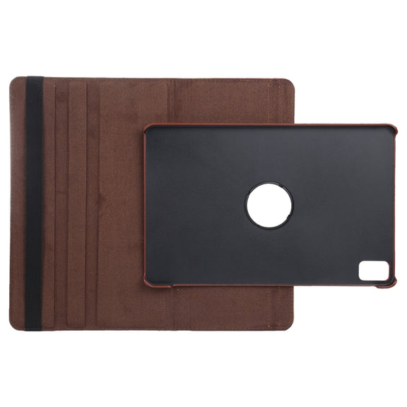 For iPad Pro 11 2024 360 Degree Rotation Litchi Texture Leather Tablet Case with Holder(Brown)
