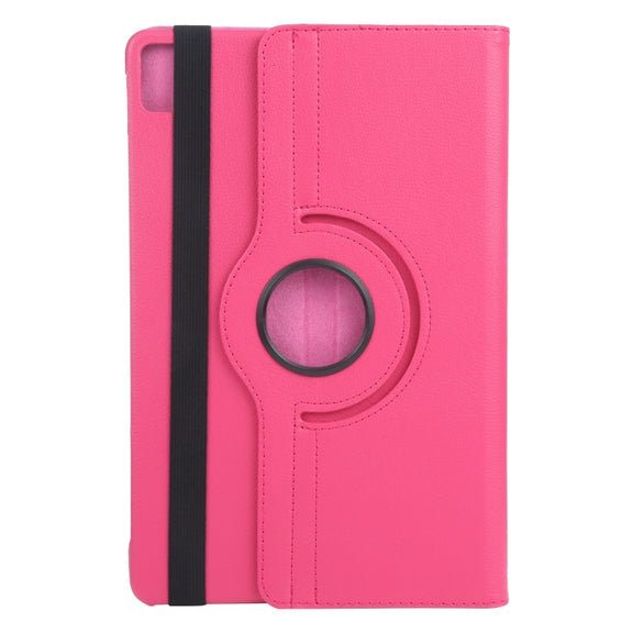 For iPad Pro 11 2024 360 Degree Rotation Litchi Texture Leather Tablet Case with Holder(Rose Red)