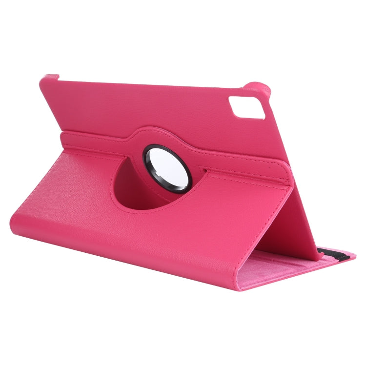 For iPad Pro 11 2024 360 Degree Rotation Litchi Texture Leather Tablet Case with Holder(Rose Red) - free shipping - PMC TechLife - Order now!