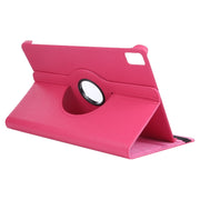 For iPad Pro 11 2024 360 Degree Rotation Litchi Texture Leather Tablet Case with Holder(Rose Red)