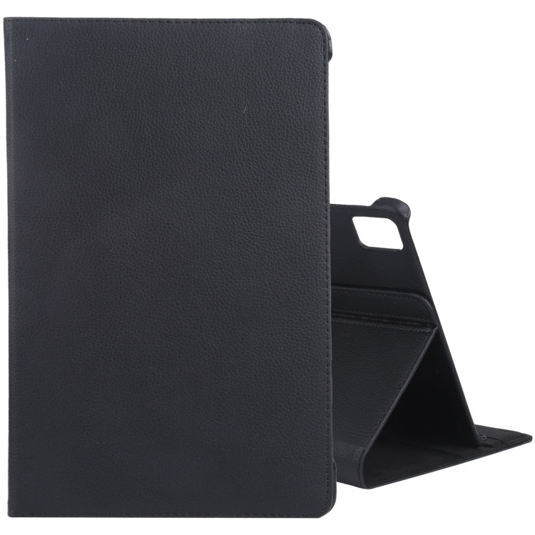 For iPad Pro 11 2024 360 Degree Rotation Litchi Texture Leather Tablet Case with Holder(Black) - iPad Pro 11 2024 Cases by PMC TechLife | Online Shopping South Africa | PMC TechLife | Buy Now Pay Later Mobicred