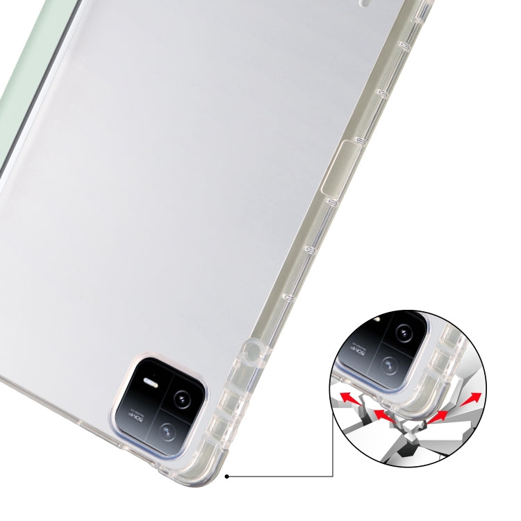 For iPad Pro 13 2024 3-fold Clear TPU Smart Leather Tablet Case with Pen Slot(Light Green) - iPad Pro 13 2024 Cases by PMC TechLife | Online Shopping South Africa | PMC TechLife | Buy Now Pay Later Mobicred