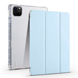 For iPad Pro 11 2024 3-fold Clear TPU Smart Leather Tablet Case with Pen Slot(Ice Blue) - iPad Pro 11 2024 Cases by PMC TechLife | Online Shopping South Africa | PMC TechLife | Buy Now Pay Later Mobicred