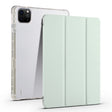 For iPad Air 11 2024 3-fold Clear TPU Smart Leather Tablet Case with Pen Slot(Light Green) - iPad Air 11 2024 Cases by PMC TechLife | Online Shopping South Africa | PMC TechLife | Buy Now Pay Later Mobicred