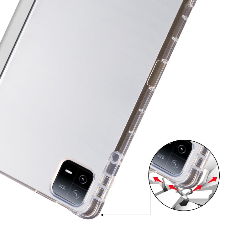 For iPad Air 11 2024 3-fold Clear TPU Smart Leather Tablet Case with Pen Slot(Space Gray) - iPad Air 11 2024 Cases by PMC TechLife | Online Shopping South Africa | PMC TechLife | Buy Now Pay Later Mobicred