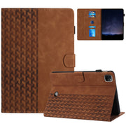 For iPad Pro 11 2024 Building Blocks Embossed Leather Smart Tablet Case(Brown)