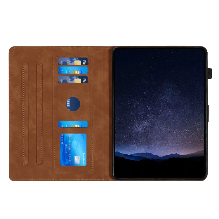 For iPad Pro 11 2024 Building Blocks Embossed Leather Smart Tablet Case(Brown)