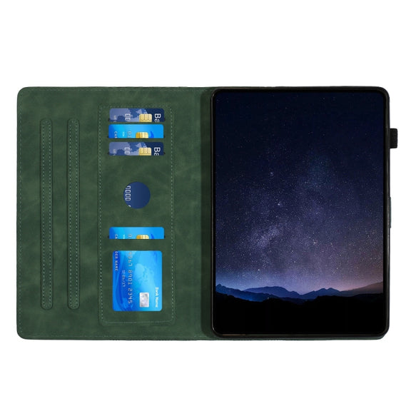 For iPad Pro 11 2024 Building Blocks Embossed Leather Smart Tablet Case(Green)