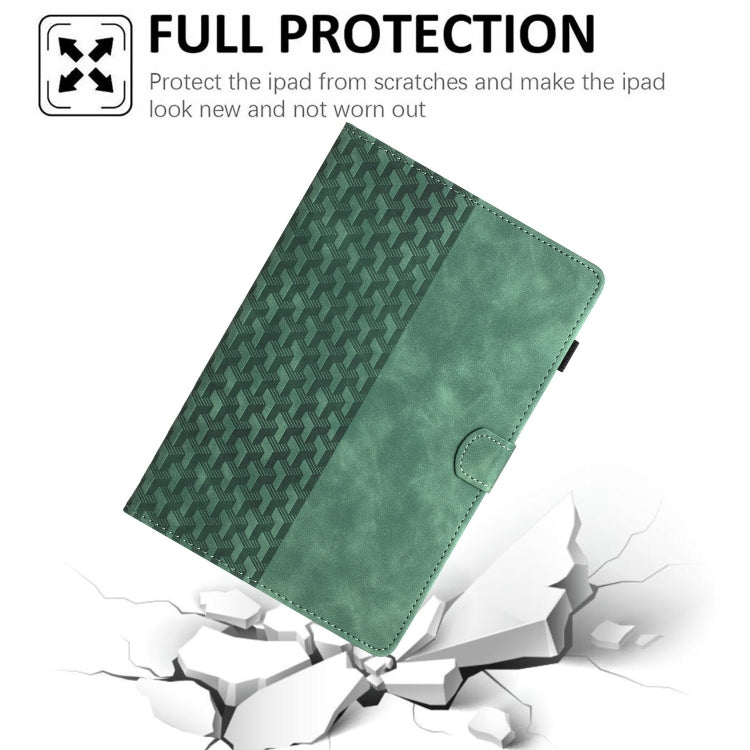 For iPad Pro 11 2024 Building Blocks Embossed Leather Smart Tablet Case(Green)