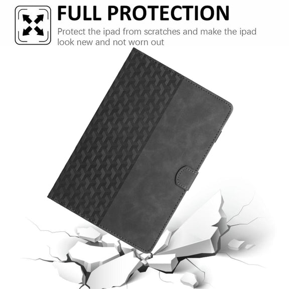For iPad Pro 11 2024 Building Blocks Embossed Leather Smart Tablet Case(Black)