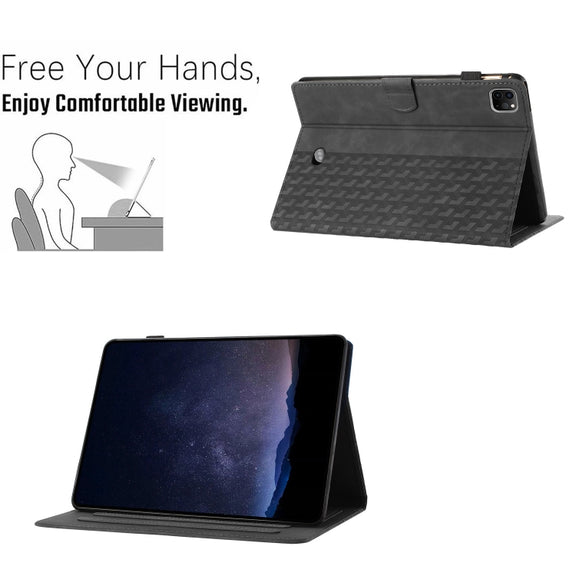 For iPad Pro 11 2024 Building Blocks Embossed Leather Smart Tablet Case(Black)