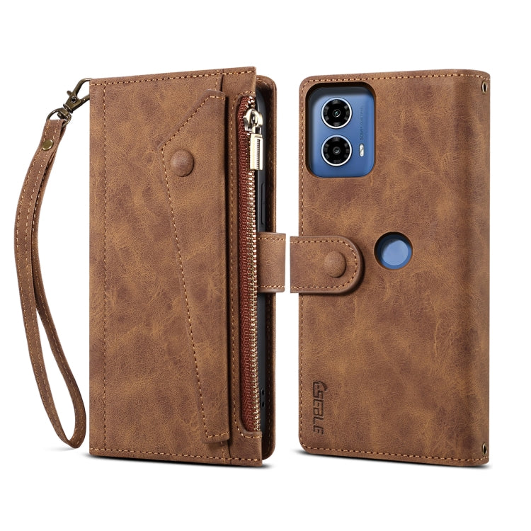 For Motorola Moto G24 Power ESEBLE Retro Frosted RFID Leather Phone Case(Brown) - Motorola Cases by ESEBLE | Online Shopping South Africa | PMC TechLife | Buy Now Pay Later Mobicred