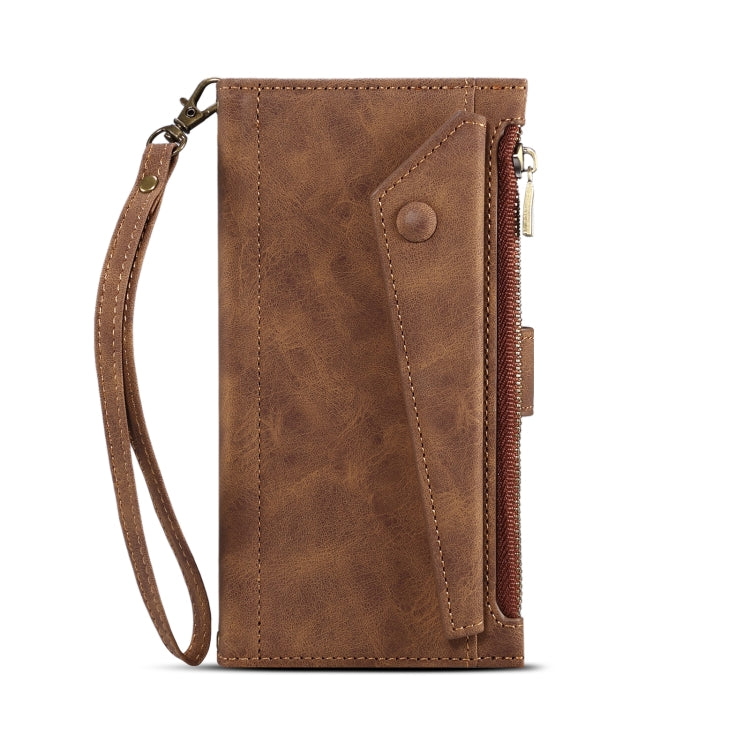For Motorola Moto G34 ESEBLE Retro Frosted RFID Leather Phone Case(Brown)