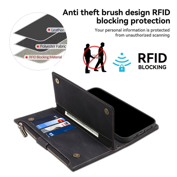 For Motorola Edge 50 Fusion ESEBLE Retro Frosted RFID Leather Phone Case(Black)