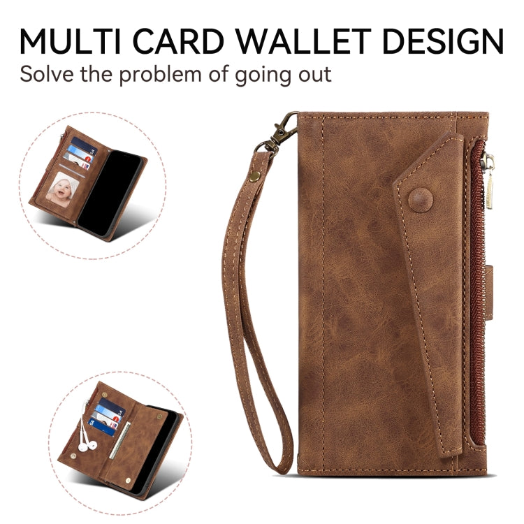 For Motorola Edge 50 Fusion ESEBLE Retro Frosted RFID Leather Phone Case(Brown)
