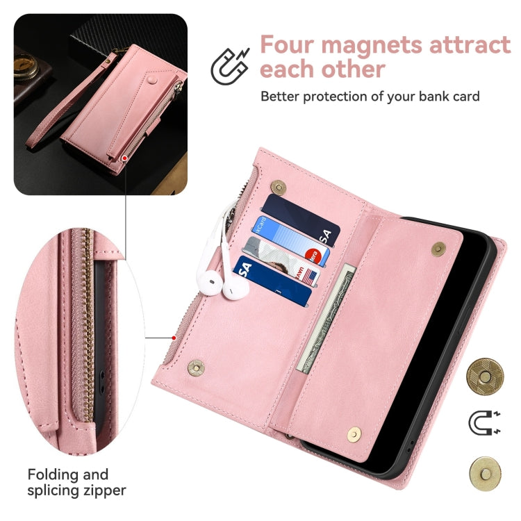For Motorola Edge 50 Fusion ESEBLE Retro Frosted RFID Leather Phone Case(Rose Gold)