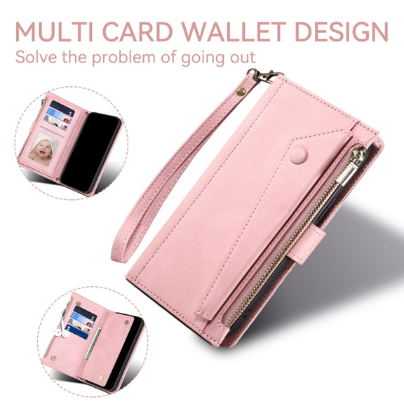 For Motorola Edge 50 Fusion ESEBLE Retro Frosted RFID Leather Phone Case(Rose Gold)