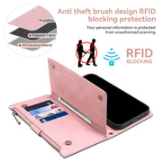 For Motorola Edge 50 Fusion ESEBLE Retro Frosted RFID Leather Phone Case(Rose Gold)