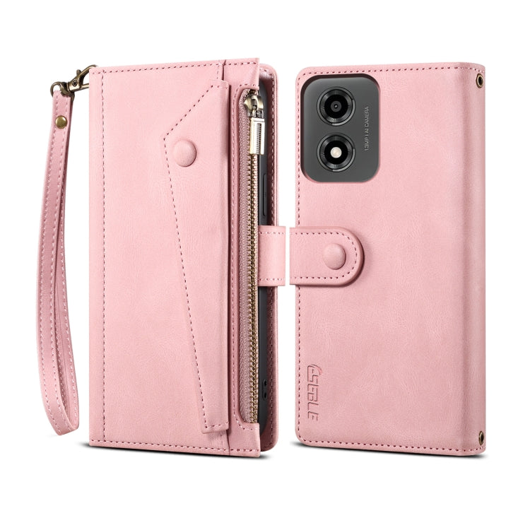For Motorola Moto E14 ESEBLE Retro Frosted RFID Leather Phone Case(Rose Gold) - Motorola Cases by ESEBLE | Online Shopping South Africa | PMC TechLife | Buy Now Pay Later Mobicred