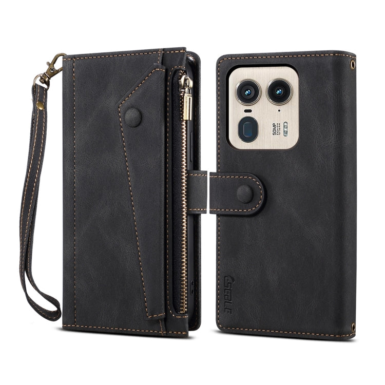 For Motorola Edge 50 Ultra ESEBLE Retro Frosted RFID Leather Phone Case(Black) - Motorola Cases by ESEBLE | Online Shopping South Africa | PMC TechLife | Buy Now Pay Later Mobicred
