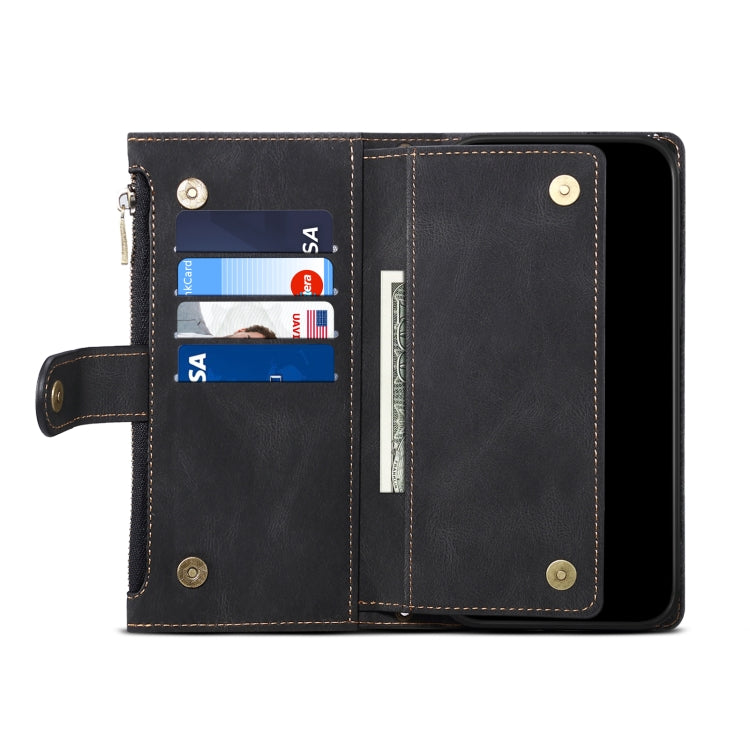 For Motorola Moto G85 ESEBLE Retro Frosted RFID Leather Phone Case(Black)