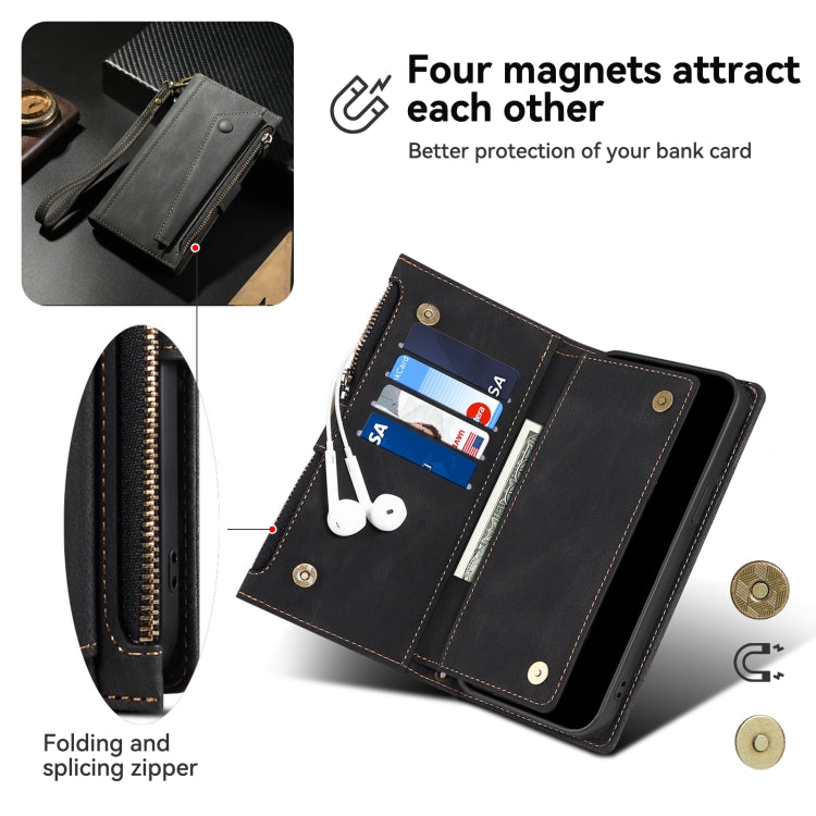 For Motorola Moto G85 ESEBLE Retro Frosted RFID Leather Phone Case(Black)