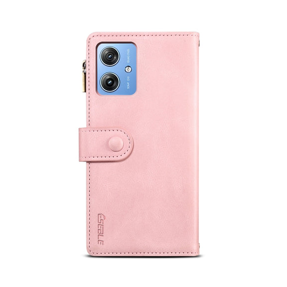 For Motorola Moto G54 5G Global ESEBLE Retro Frosted RFID Leather Phone Case(Rose Gold)