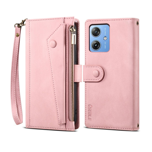 For Motorola Moto G54 Power 5G ESEBLE Retro Frosted RFID Leather Phone Case(Rose Gold)