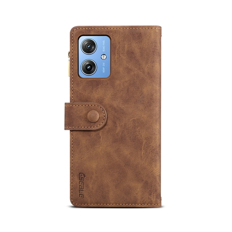 For Motorola Moto G64 5G Global ESEBLE Retro Frosted RFID Leather Phone Case(Brown) - Motorola Cases by ESEBLE | Online Shopping South Africa | PMC TechLife | Buy Now Pay Later Mobicred
