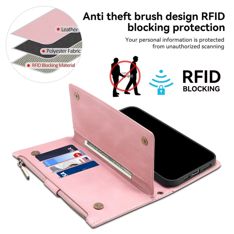 For Motorola Moto G64 5G Global ESEBLE Retro Frosted RFID Leather Phone Case(Rose Gold)