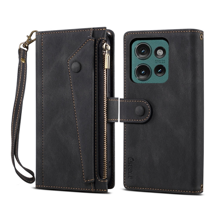 For Motorola Edge 50 5G Global ESEBLE Retro Frosted RFID Leather Phone Case(Black) - Motorola Cases by ESEBLE | Online Shopping South Africa | PMC TechLife | Buy Now Pay Later Mobicred