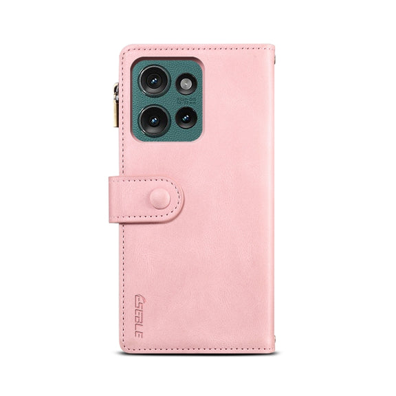 For Motorola Edge 50 5G Global ESEBLE Retro Frosted RFID Leather Phone Case(Rose Gold)