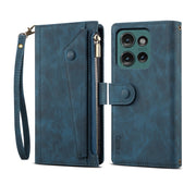 For Motorola Edge 50 5G Global ESEBLE Retro Frosted RFID Leather Phone Case(Dark Green)